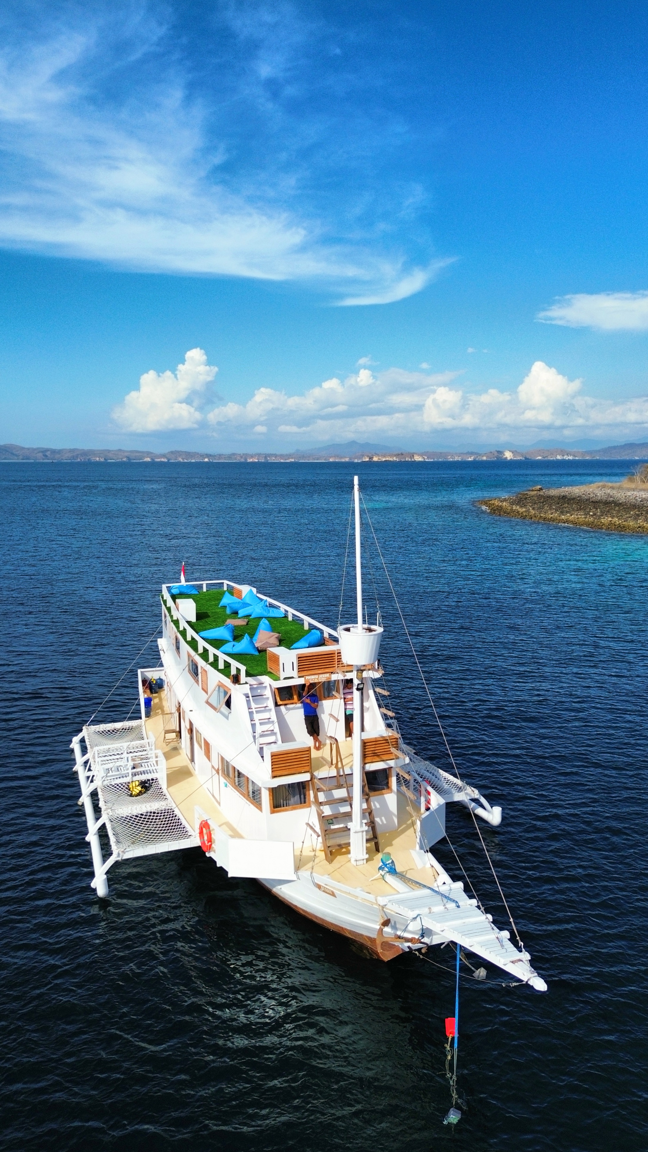 Aerial view of the boat